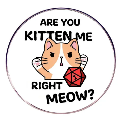 Funny Cartoon Cat D20 Enamel Brooch Pin Tabletop Gaming DND Pun Badge Jewelry Gift For Bags Jackets Hats Accessory