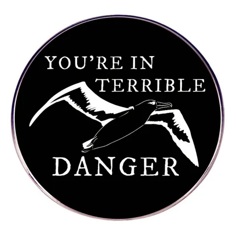 Creatieve Meeuw Youre In Terrible Danger Legering Broche Emaille Pin Dier Vogel Ronde Badge Voor Kleding Rugzak Accessoires