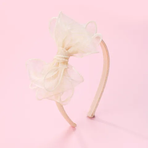 Serre-tête Doux à Grand Nœud en Organza pour Filles Enfants Antidérapant Paillettes Mode Accessoires de Cheveux pour Quotidien Fête