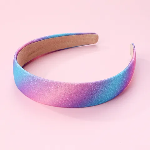 Kids Sweet Rainbow Gradient Glitter Headband Non-Slip Sequin Hairband For Girls Fashion Sparkly Hair Hoop Accessories