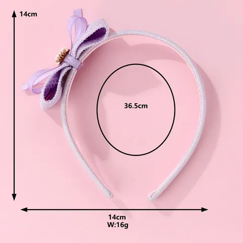 Serre-tête Doux Noeud Pour Enfants Bandeau À Cheveux En Tissu Pailleté Avec Couronne Coeur Accessoires Cheveux Princesse Pour Filles Femmes