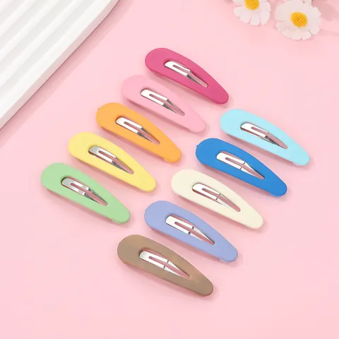 Matte Candy Color Water Drop Hair Clips Alloy Macaron BB Clips For Women Girls Daily Hair Accessories Multicolor Assorted