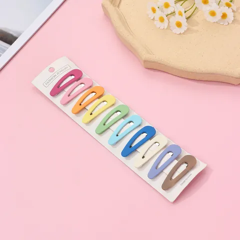 Matte Candy Color Water Drop Hair Clips Alloy Macaron BB Clips For Women Girls Daily Hair Accessories Multicolor Assorted