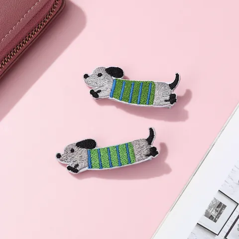 Cartoon Bestickte Dackel Haarspangen Für Kinder Mädchen Süße Tier BB Clips Seitliche Pony Clips Schmuck Zubehör