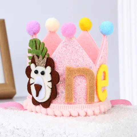 Kinder Geburtstagsparty Krone Stirnband Glitzer Pailletten Hut Mit Elastischem Band Für Halbe 1 2 Geburtstag Baby Haarschmuck