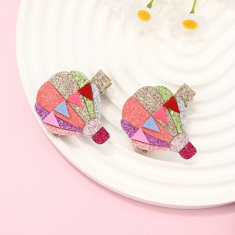 Kids Cartoon Sequin Hair Clips Mermaid Hot Air Balloon Cat Glitter Duckbill Clips Cute Hair Accessories For Little Girls