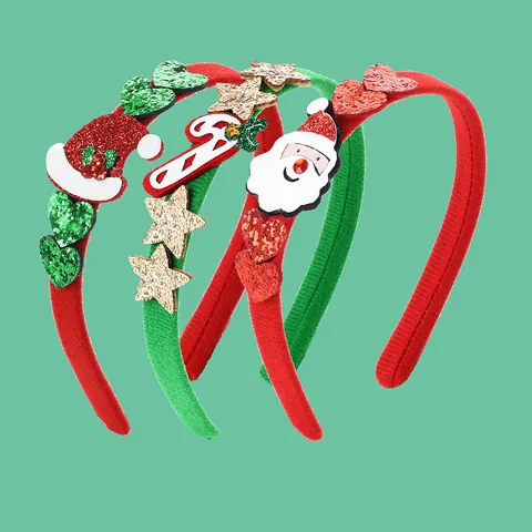 Set Cerchietti Natalizi Babbo Natale Albero Scatola Regalo Bastoncino Di Zucchero Paillettes Glitter Fascia Per Capelli Bomboniere Per Feste Natalizie Donna Bambini Uomo