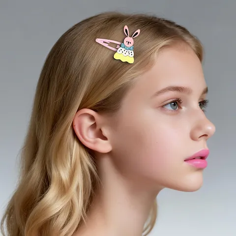 Cartoon Rabbit Sequin Hair Clips For Kids Sweet Cute Animal BB Clips Handmade Fabric Sequin Hair Barrettes For Girls Jewelry