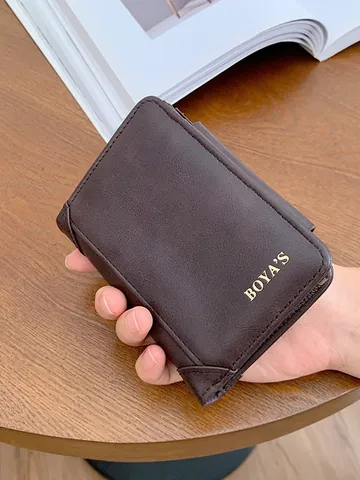 Business Men PU Leather Short Wallet Retro Multi Card Slot RFID Blocking Zipper Coin Purse Fashion Wallet For Daily
