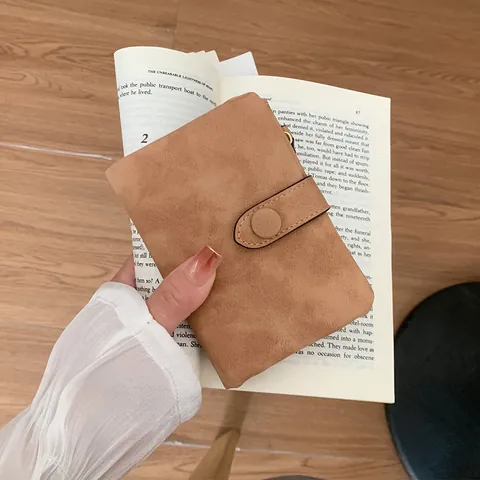 Women Vintage PU Leather Short Wallet Minimalist Multi Card Slot Zipper Coin Purse Folding Handbag For Daily Commute