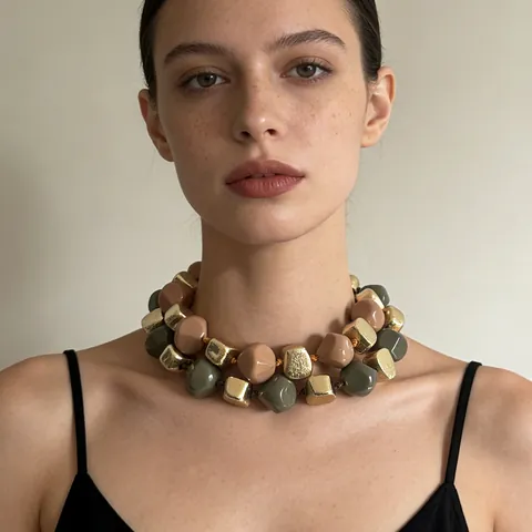 Minimalistische Hars Kralen Ketting Geometrische Onregelmatige Vierhoek Hanger Ketting Voor Vrouwen Dagelijkse Sieraden