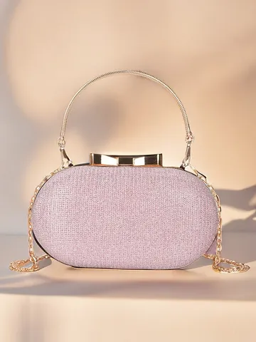 Sac de Soirée Luxe à Paillettes et Strass pour Femmes Pochette Ronde Ovale avec Bandoulière Chaîne pour Mariage Fête Banquet