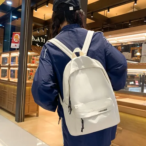 Japans Minimalistisch Grote Capaciteit Nylon Rugzak Voor Heren Dames Effen Kleur Casual Reizen Schooltas Laptop Dagrugzak
