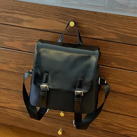 Sac à Dos Femme en Similicuir PU Bicolore Tendance Polyvalent Grande Capacité Style Urbain Sac d'École Argent Noir