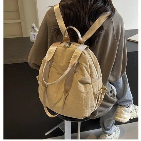 Mochila de Viaje de Nylon de Gran Capacidad para Mujer Bolso de Hombro Minimalista Ligero Multifuncional para Escuela