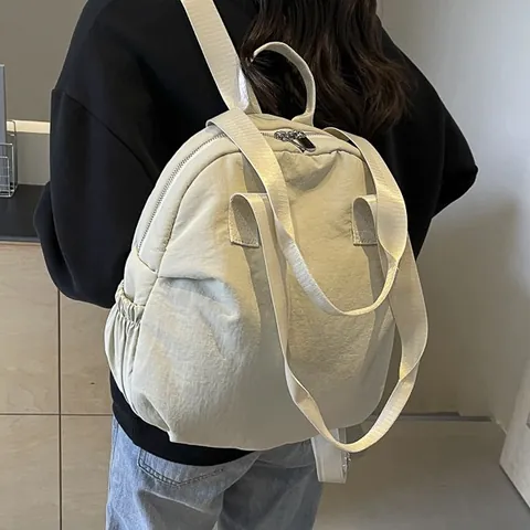 Mochila de Viaje de Nylon de Gran Capacidad para Mujer Bolso de Hombro Minimalista Ligero Multifuncional para Escuela
