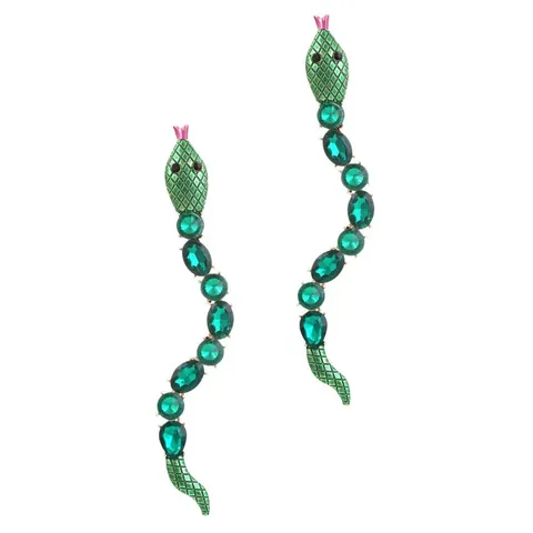 Vintage Snake Drop Earrings For Women Fashion Zinc Alloy Colorful Rhinestone Inlaid Snake Dangle Earrings Jewelry Gift
