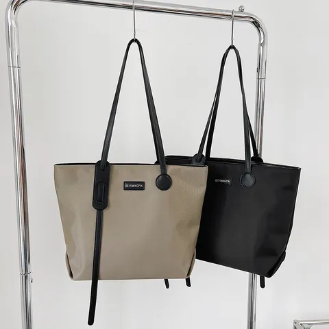 Dames Grote Capaciteit Nylon Tragetasche Waterdichte Casual Schoudertas Voor Werk Reizen Dagelijks Woon-werkverkeer Eenvoudige Effen Kleur Handtas