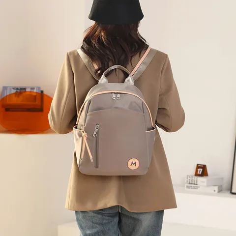 Mochila de Nailon para Mujer Minimalista Hidrófuga Bolsa de Viaje Ligera Casual Moda Mochila Escolar para Mujeres con Bolsillos