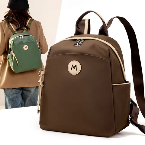 Mochila de Moda para Mujer de Tela Oxford Gran Capacidad Resistente al Agua Bolsa de Viaje Casual Ligera Mochila Escolar Logo M