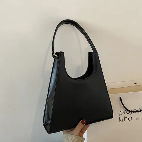 Borsa Sottobraccio in Pelle PU Retro da Donna Borsa Hobo Geometrica Minimalista Moda Cuciture Patchwork Borsa a Spalla