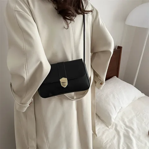Damen Casual PU Leder Kleine Quadratische Tasche Mit Goldenem Metallschloss Und Knotengurt Schulter Umhängetasche Für Alltag
