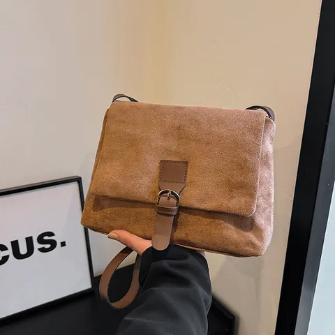 Damen Retro Wildlederoptik Umhängetasche Vintage Minimalistisch Unterarm Crossbody Tasche Mit Verstellbarem Gurt Für Alltag