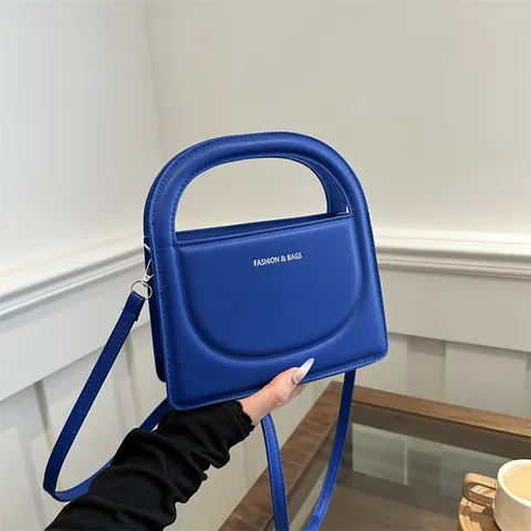Minimalistische Damen PU Leder Kleine Quadratische Tasche Mit Halbrundem Griff Fashion And Bags Druck Schulter Umhängetasche