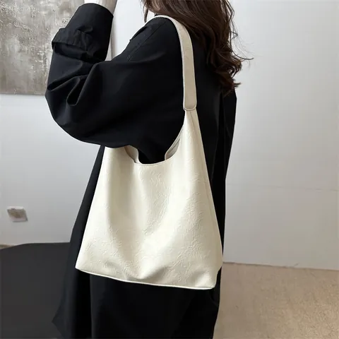 Damen Casual Große Kapazität PU Leder Plissiert Tragetasche Und Beutel Retro Pendler Hobo Einzel Schultertasche Für Alltag