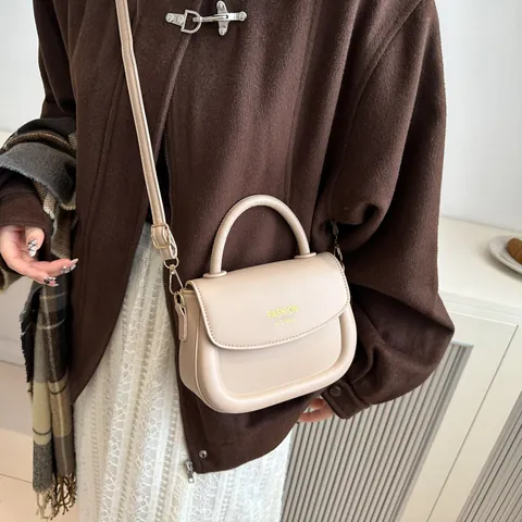 Dames Trendy PU Leren Handtas Mode Letterprint Kleine Vierkante Schoudertas Crossbody Tas Met Enkele Riem Voor Dagelijks Gebruik