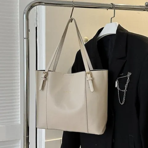 Γυναικεία Τσάντα Tote Μεγάλης Χωρητικότητας Patchwork Από Δέρμα PU Μινιμαλιστική Τσάντα Ώμου Για Εργασία Καθημερινά