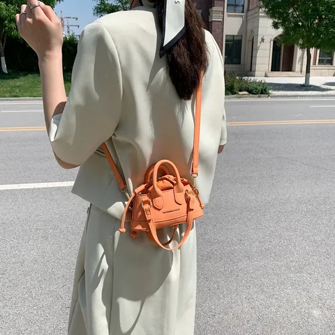 Borsa a Tracolla in Pelle PU Mini di Moda Per Donna Piccola Borsa a Spalla con Coulisse Graziosa Borsa a Mano Quotidiana