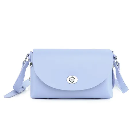 Korean Style Minimalist PU Leather Small Square Crossbody Bag Women Fashion Solid Color Shoulder Bag With Metal Twist Lock