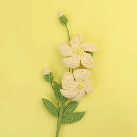 Handgefertigter Gehäkelter Blumenstrauß Gestricktes Garn Künstliche Eustoma Realistisch Fertig Für Heimdeko Geschenk