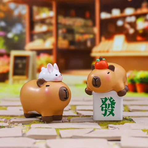 Resin Capybara Panda Lucky Cat Ornaments Desktop Decoration Cartoon Animal Figurine Cute Gift