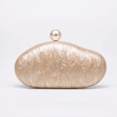 Pochette Da Sera In Acrilico Con Trama Marmorea E Chiusura A Perla Artificial Elegante Borsa A Spalla Per Matrimoni E Feste Stile Vintage