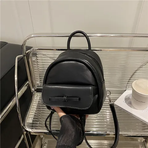 Mode Mini Schleifen Rucksack Für Damen Koreanischen Stil PU Leder Kleiner Rucksack Preppy Stil Schultertasche Für Mädchen