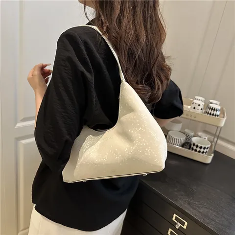 Bolso Hobo de Cuero PU de Moda Textura Piel de Serpiente Minimalista Bolso de Hombro Único Bolso Axilar Diario Casual Mujer