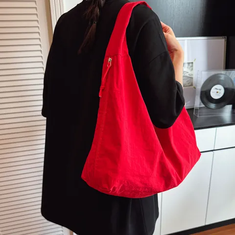 Damen Große Kapazität Oxford Gewebe Tragetasche Casual Minimalistisch Schulter Einkaufstasche Mit Reißverschluss Für Den Alltag