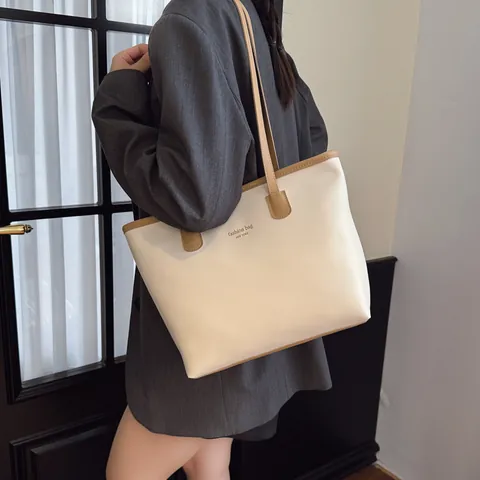 Bolso de Moda para Mujer Estampado NEW YORK Tote de Cuero PU de Gran Capacidad Bolso de Hombro con Cremallera Diario