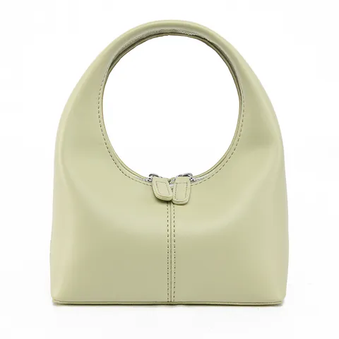 Women's Minimalist PU Leather Moon Bag Integrated Handle Double Zipper Fashion Small Handbag Crescent Hobo Bag Shoulder Bag