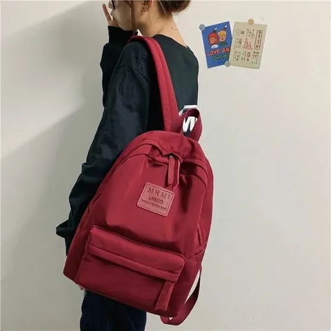 Sac à Dos en Nylon Grande Capacité de Style Coréen pour Femmes Imperméable Léger Sac d'école pour Étudiants Sac de Jour Décontracté