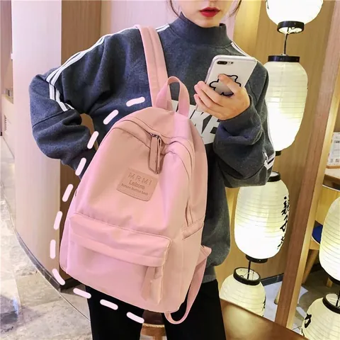 Sac à Dos en Nylon Grande Capacité de Style Coréen pour Femmes Imperméable Léger Sac d'école pour Étudiants Sac de Jour Décontracté