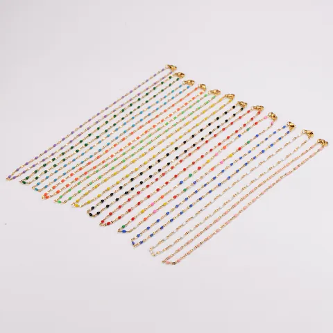 Collana a Catena a Labbro in Acciaio Inossidabile 304 Con Smalto Colorato Girocollo Raffinato Per Donna Uomo Gioielli Minimalisti