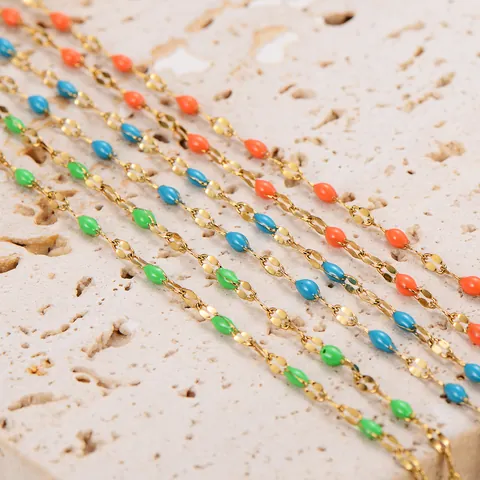 Collana a Catena a Labbro in Acciaio Inossidabile 304 Con Smalto Colorato Girocollo Raffinato Per Donna Uomo Gioielli Minimalisti