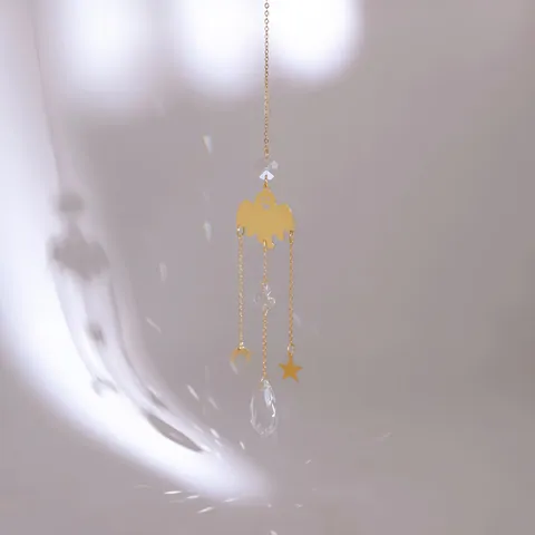 Halloween Crystal Suncatcher Gold Metal Hanging Ornament Ghost Pumpkin Witch Cat Pendant Garden Window Decor Gift