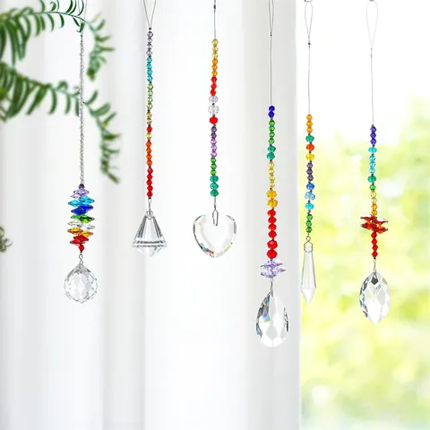Kristallen Suncatcher Windgong Hangende Decoratie Geometrische Prisma Hanger Regenboogmaker Voor Venster Tuin Buiten Balkon Huisdecoratie