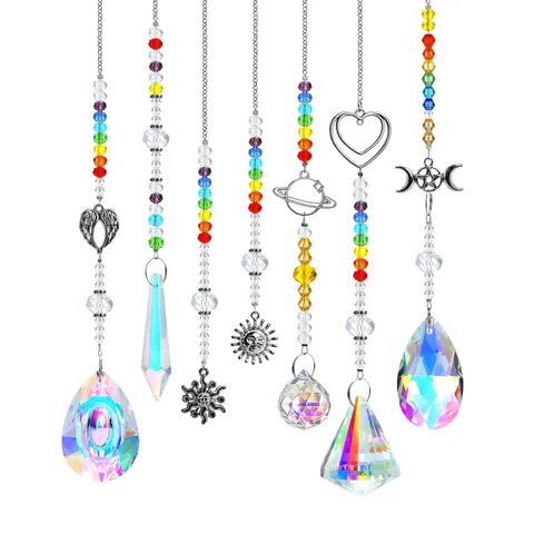 Kristallen Suncatcher Windgong Hangende Decoratie Geometrische Prisma Hanger Regenboogmaker Voor Venster Tuin Buiten Balkon Huisdecoratie