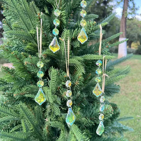 Acchiappasole in Vetro di Cristallo Cangiante Ornamenti Appesi per Albero di Natale Pendagli a Foglia d'Acero per Decorazione Casa e Giardino