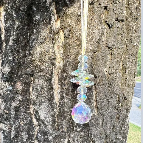 Acchiappasole in Cristallo Pendente Decorazioni Natalizie Per Finestra Casa Giardino Sfera di Vetro Ciondoli Albero Festivo